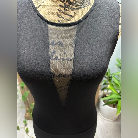 Lulus Sultry Moves Mesh Plunge Sleeveless bodysuit. Size M. - Picture 4 of 7